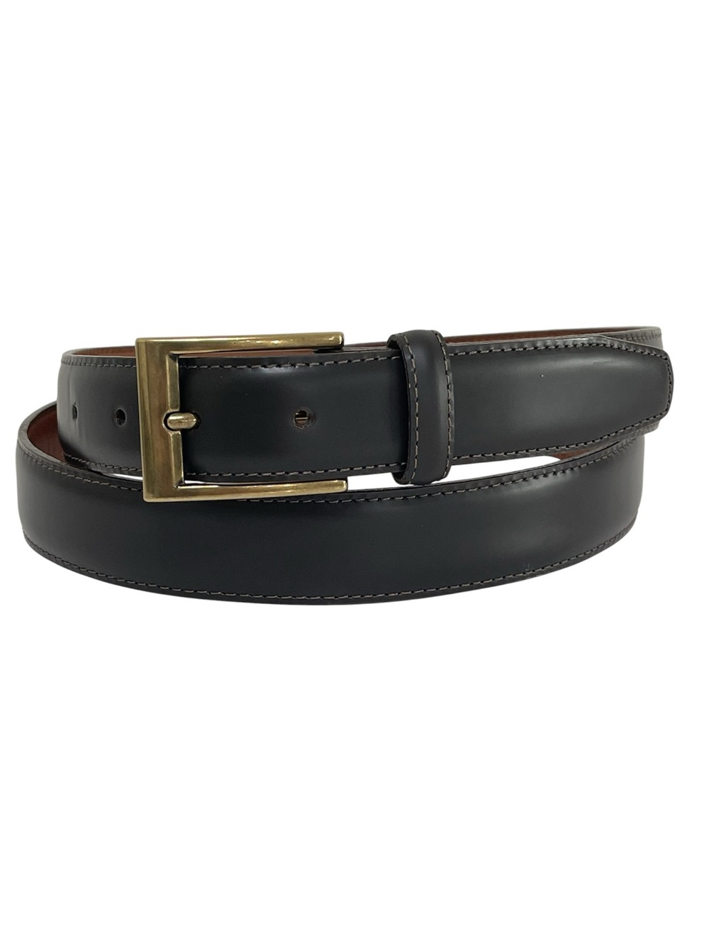 Vintage LL Bean USA Dk Brown Full Grain Leather Dress Belt Brass Buckle Men 40
